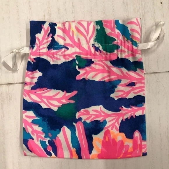 Lilly Pulitzer Drawstring Gift Bag colorful pouch bright summer - Picture 3 of 6